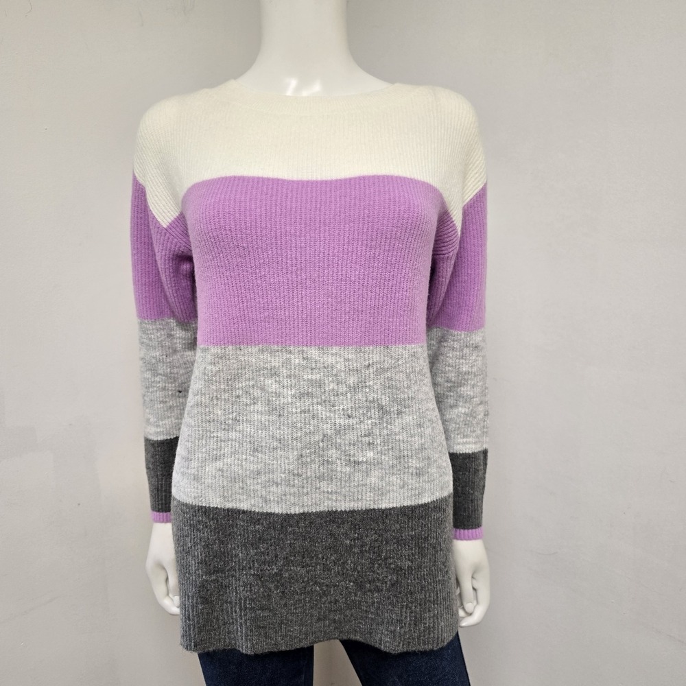 Talbots Stripe Sweater Pullover Size LP L Petite Soft Stretch Knit Preppy NWT